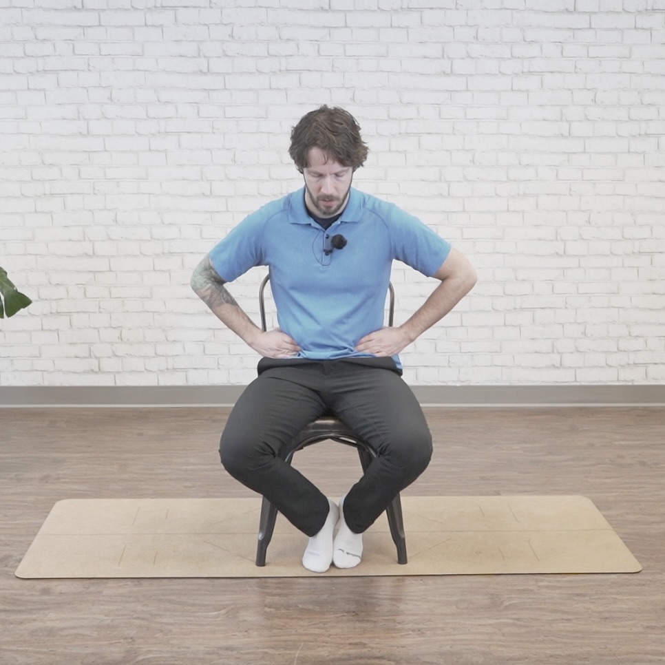 Low breathing core exercise ending position