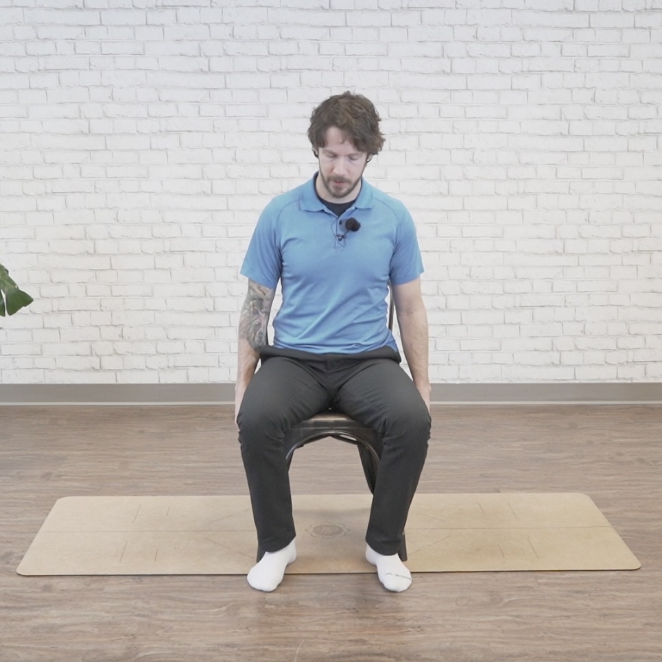 Seated side bend core exercise starting position